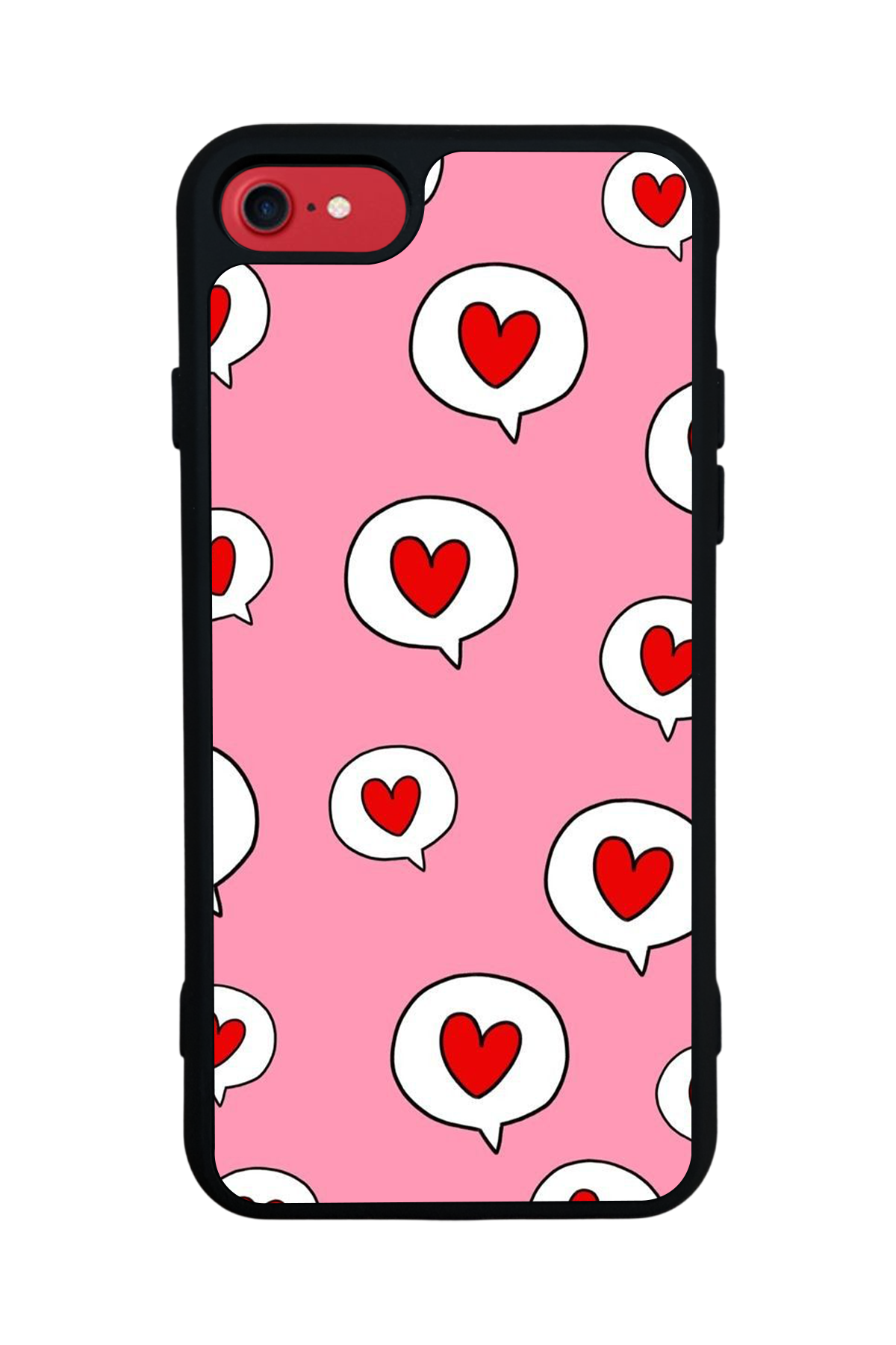 iPhone SE Uyumlu Kalp Love Tasarımlı Glossy Premium Kılıf