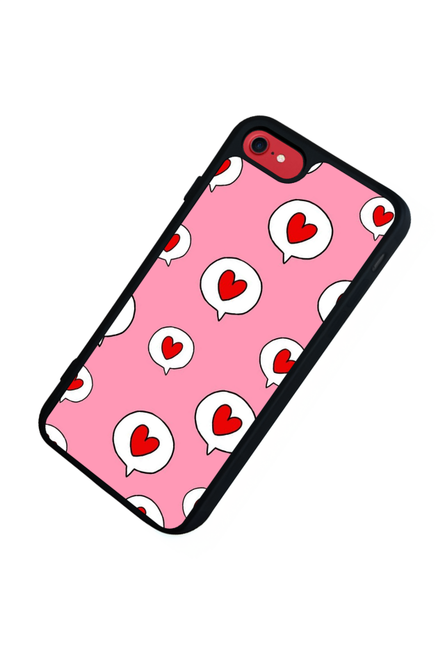 iPhone SE Uyumlu Kalp Love Tasarımlı Glossy Premium Kılıf