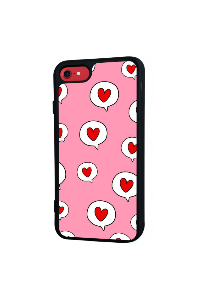 iPhone SE Uyumlu Kalp Love Tasarımlı Glossy Premium Kılıf