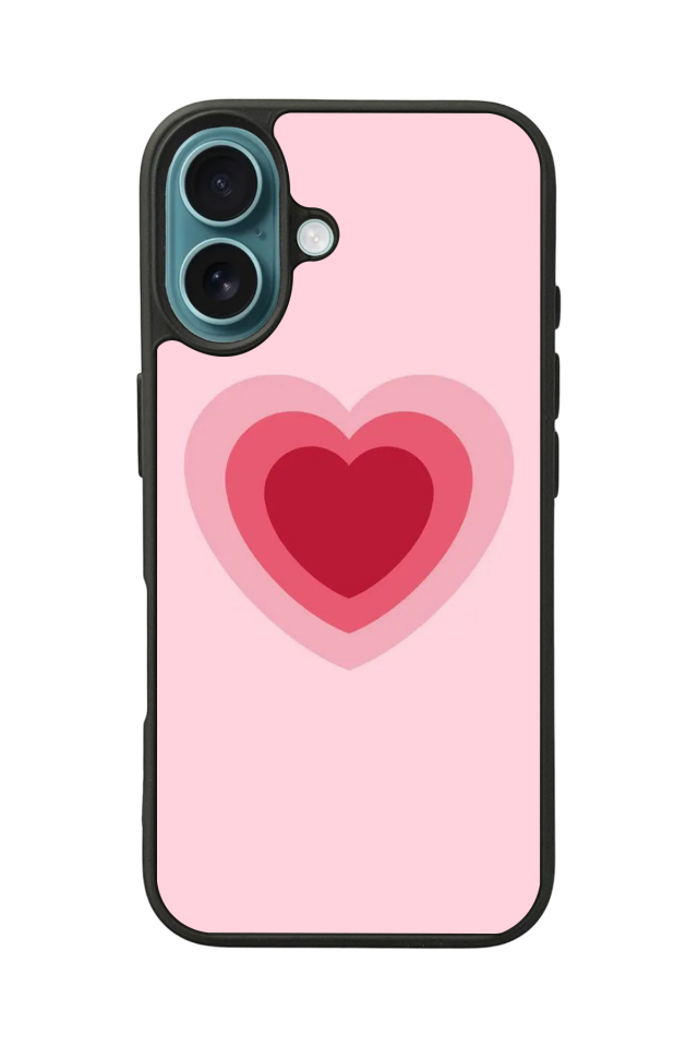 iPhone 16 Plus Uyumlu Kalp Love Tasarımlı Glossy Premium Kılıf