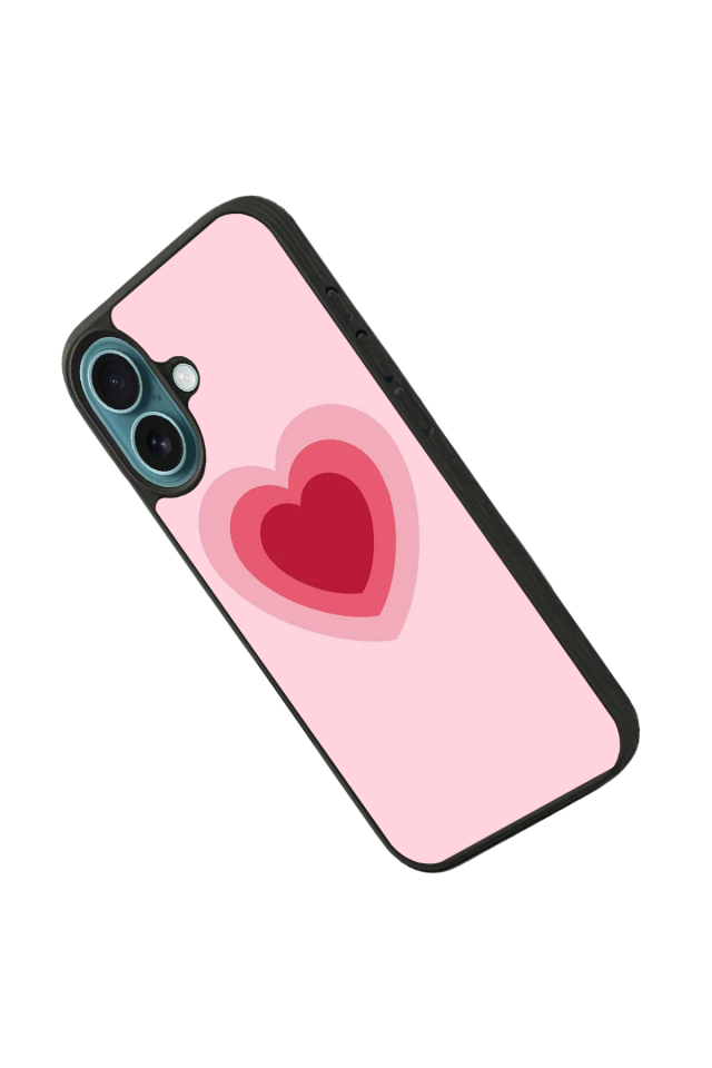 iPhone 16 Plus Uyumlu Kalp Love Tasarımlı Glossy Premium Kılıf