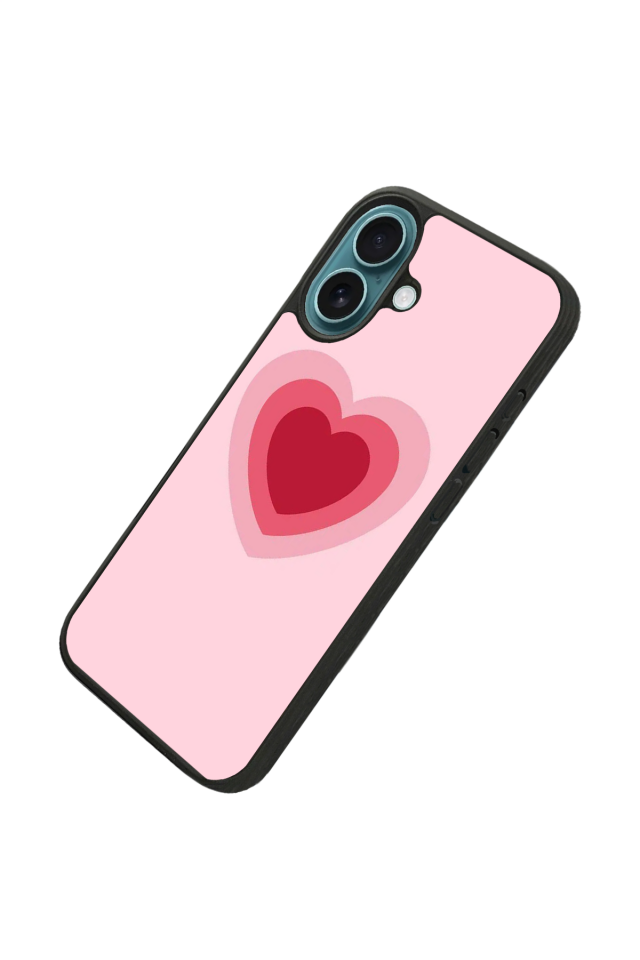 iPhone 16 Plus Uyumlu Kalp Love Tasarımlı Glossy Premium Kılıf