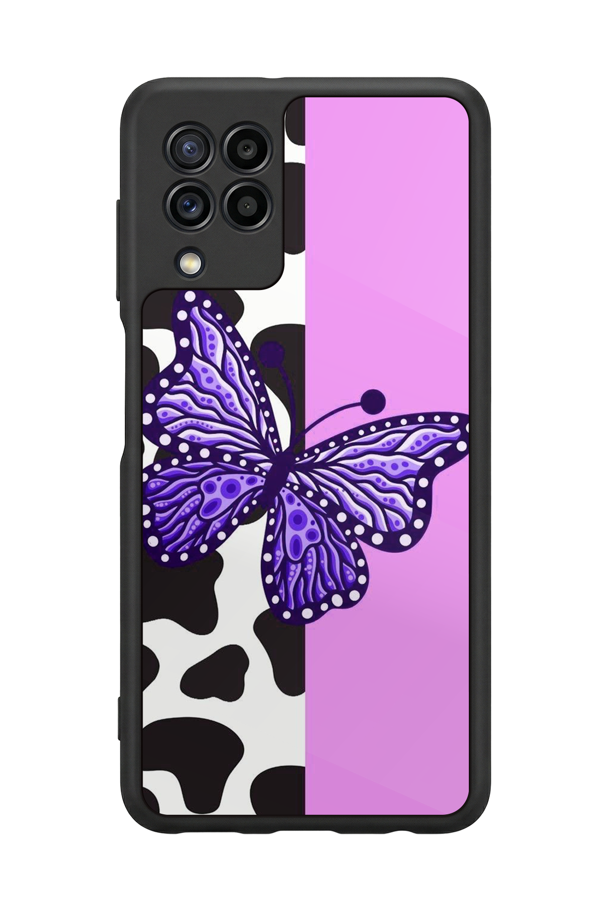 Samsung Galaxy M32 Uyumlu Kelebek Tasarımlı Glossy Premium Kılıf