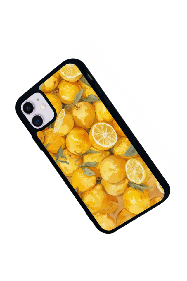 iPhone 11 Uyumlu Limon Tasarımlı Glossy Premium Kılıf