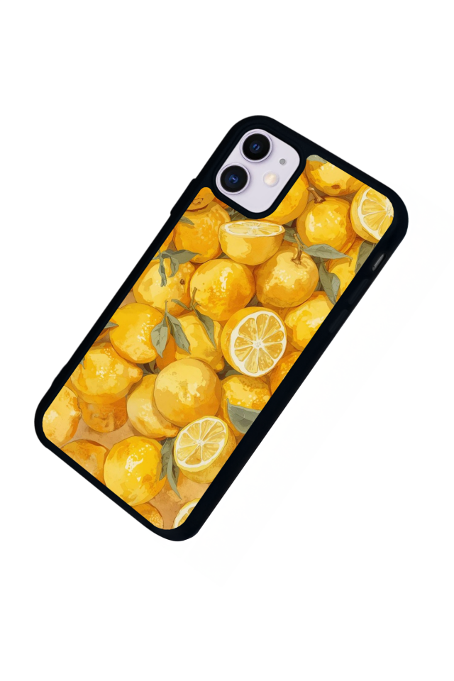 iPhone 11 Uyumlu Limon Tasarımlı Glossy Premium Kılıf