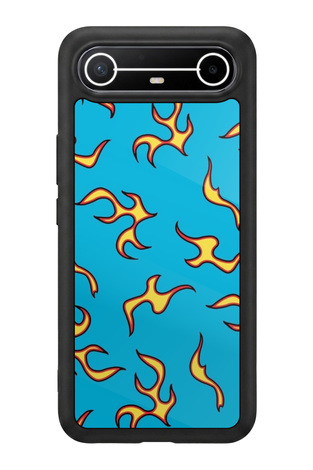 Tecno Spark Slim 5G Uyumlu Retro Flame Patterns Tasarımlı Glossy Premium Kılıf