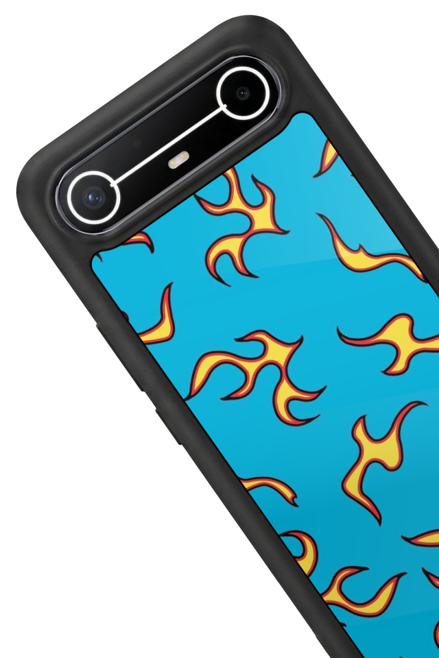 Tecno Spark Slim 5G Uyumlu Retro Flame Patterns Tasarımlı Glossy Premium Kılıf