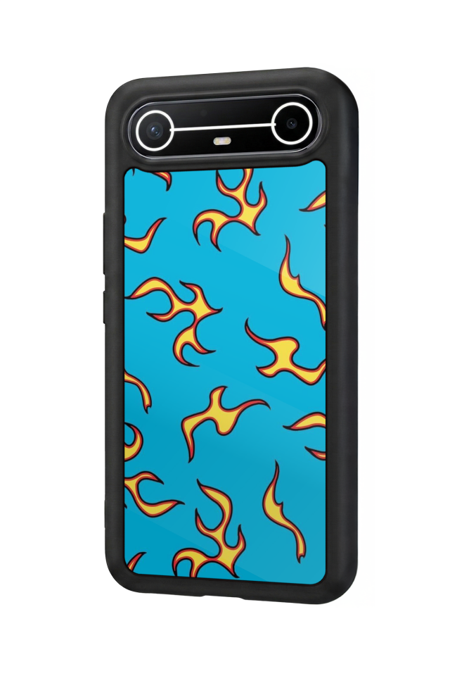 Tecno Spark Slim 5G Uyumlu Retro Flame Patterns Tasarımlı Glossy Premium Kılıf