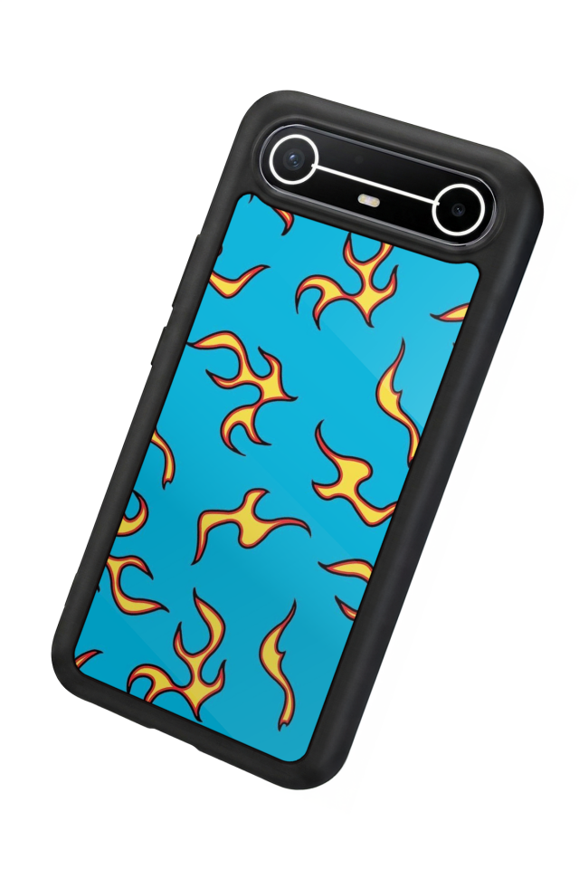 Tecno Spark Slim 5G Uyumlu Retro Flame Patterns Tasarımlı Glossy Premium Kılıf