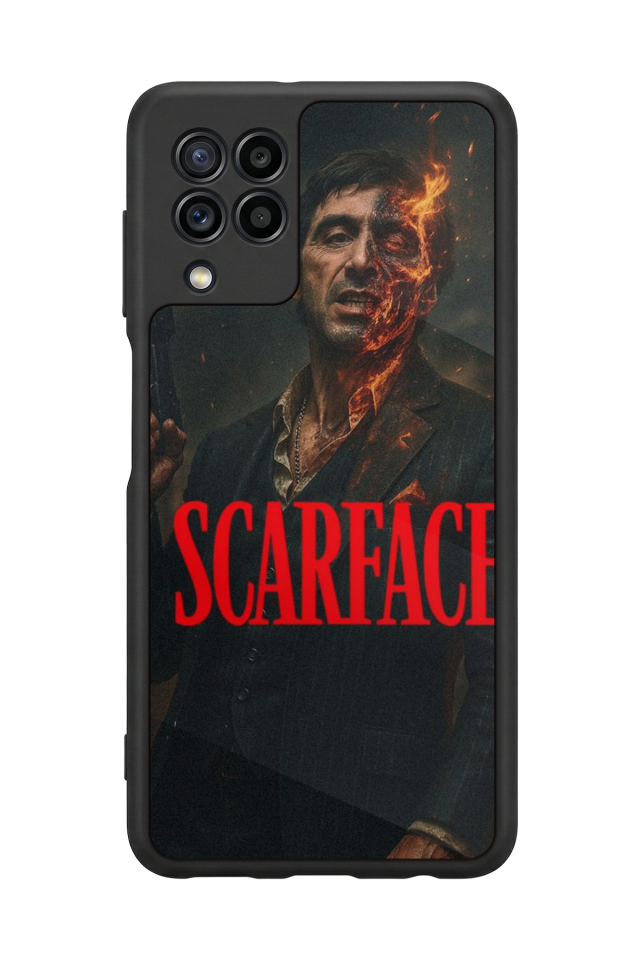 Samsung Galaxy M22 Uyumlu Scarface Tasarımlı Glossy Premium Kılıf