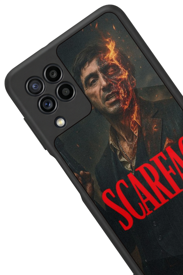 Samsung Galaxy M22 Uyumlu Scarface Tasarımlı Glossy Premium Kılıf