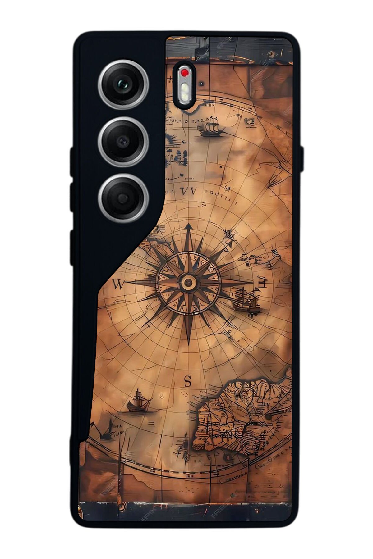 Tecno Camon 40 Uyumlu Harita Tasarımlı Glossy Premium Kılıf