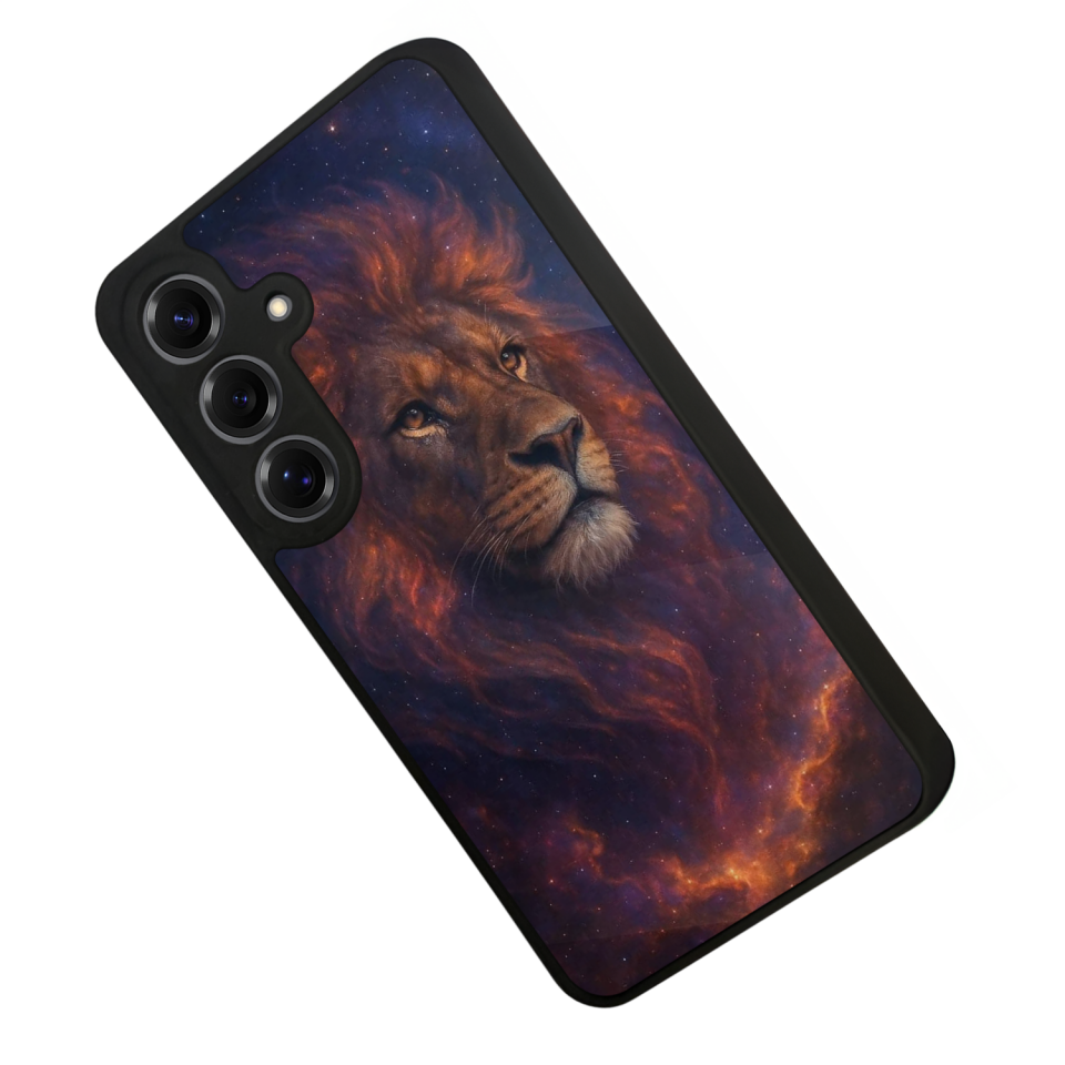 Samsung Galaxy S25 Uyumlu Aslan Tasarımlı Glossy Premium Kılıf
