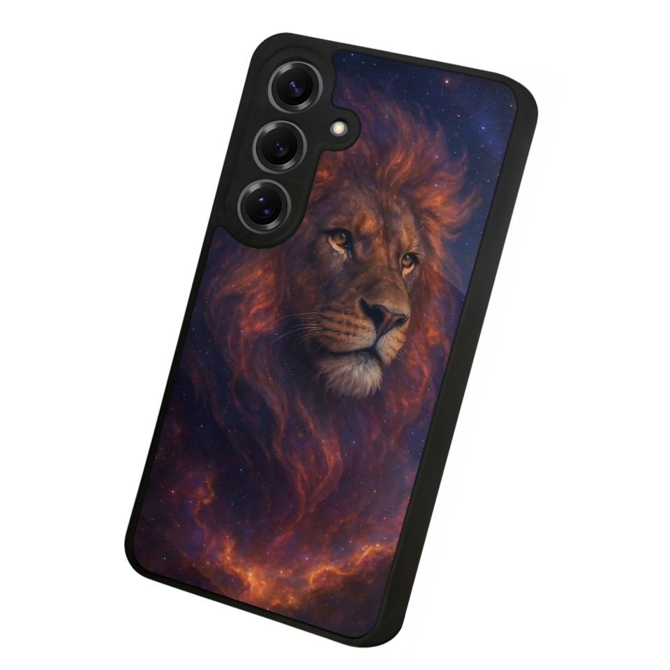 Samsung Galaxy S25 Uyumlu Aslan Tasarımlı Glossy Premium Kılıf