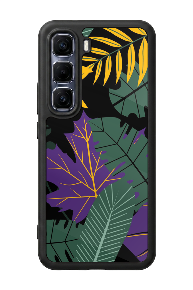 Infinix Hot 60 Pro Plus Uyumlu Botanik Tasarımlı Glossy Premium Kılıf