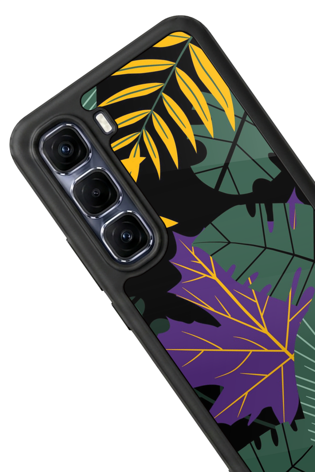 Infinix Hot 60 Pro Plus Uyumlu Botanik Tasarımlı Glossy Premium Kılıf