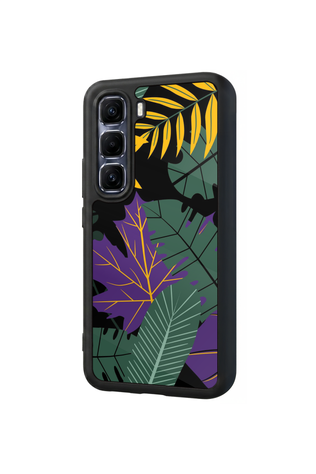 Infinix Hot 60 Pro Plus Uyumlu Botanik Tasarımlı Glossy Premium Kılıf