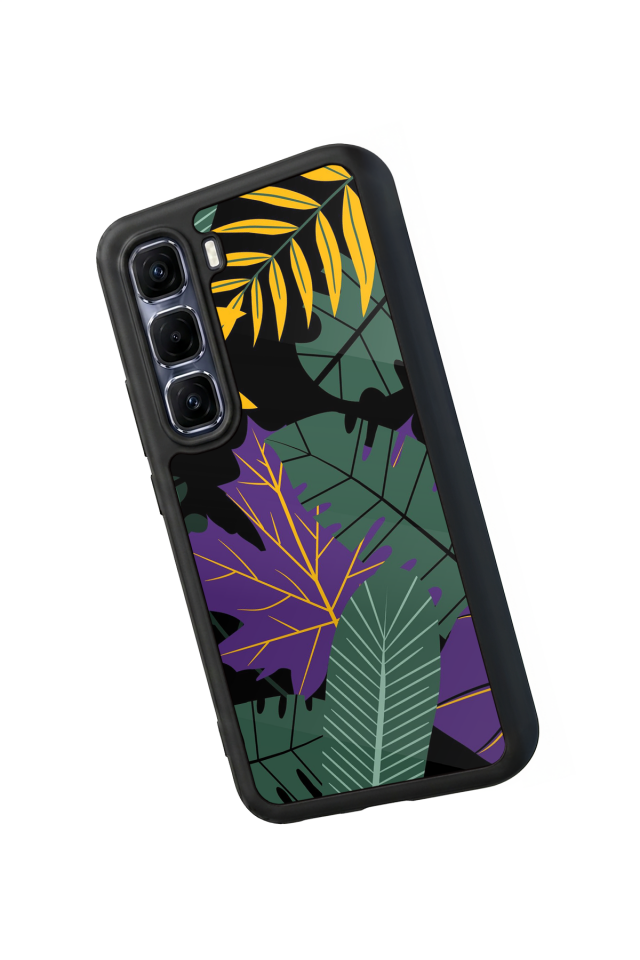 Infinix Hot 60 Pro Plus Uyumlu Botanik Tasarımlı Glossy Premium Kılıf