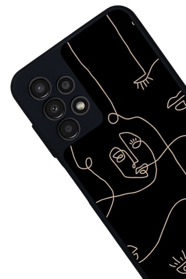 Samsung Galaxy A13 Uyumlu Line Art Tasarımlı Glossy Premium Kılıf