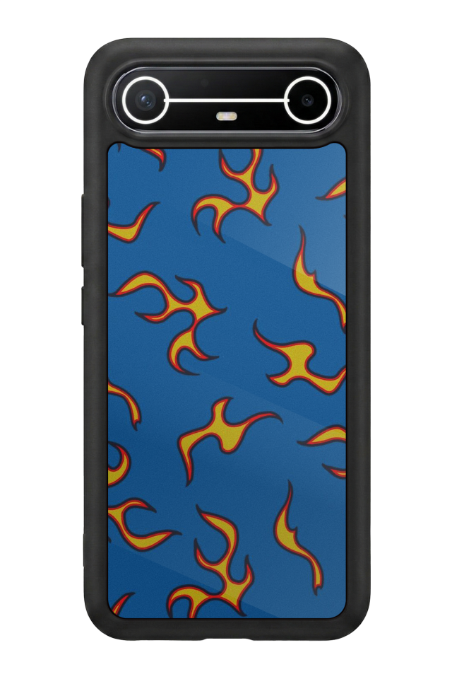 Tecno Spark Slim 5G Uyumlu Retro Flame Patterns Tasarımlı Glossy Premium Kılıf