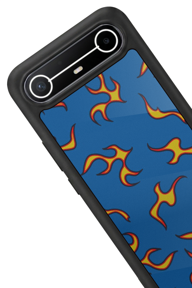 Tecno Spark Slim 5G Uyumlu Retro Flame Patterns Tasarımlı Glossy Premium Kılıf