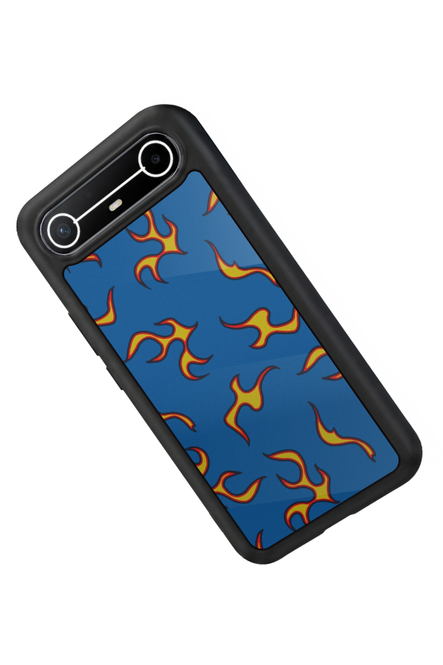 Tecno Spark Slim 5G Uyumlu Retro Flame Patterns Tasarımlı Glossy Premium Kılıf