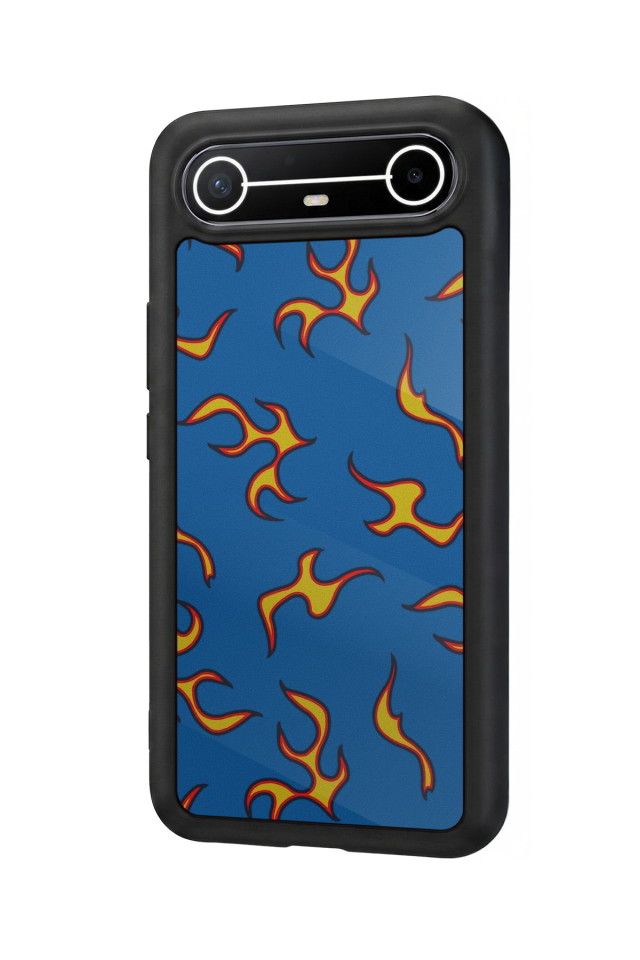 Tecno Spark Slim 5G Uyumlu Retro Flame Patterns Tasarımlı Glossy Premium Kılıf