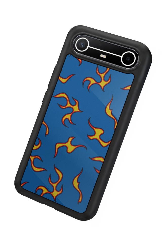 Tecno Spark Slim 5G Uyumlu Retro Flame Patterns Tasarımlı Glossy Premium Kılıf