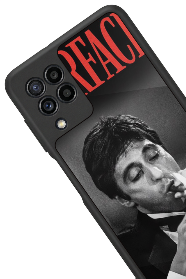 Samsung Galaxy M22 Uyumlu Scarface Tasarımlı Glossy Premium Kılıf