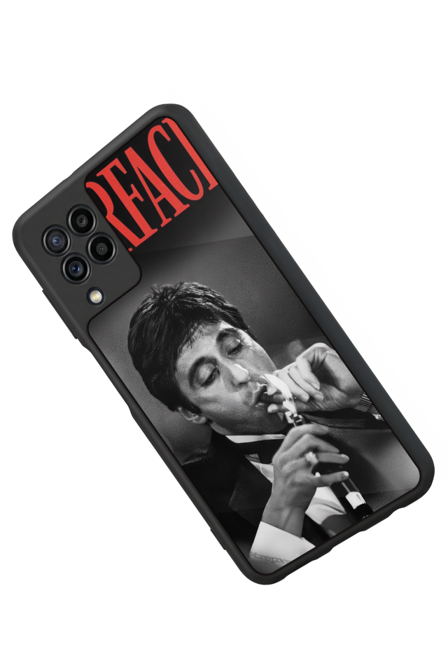 Samsung Galaxy M22 Uyumlu Scarface Tasarımlı Glossy Premium Kılıf