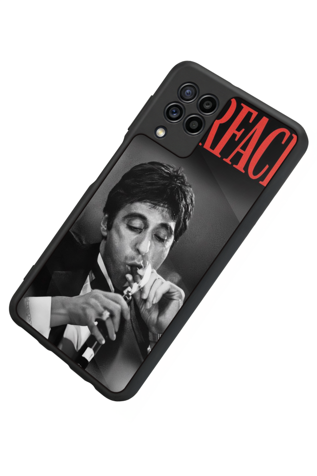 Samsung Galaxy M22 Uyumlu Scarface Tasarımlı Glossy Premium Kılıf