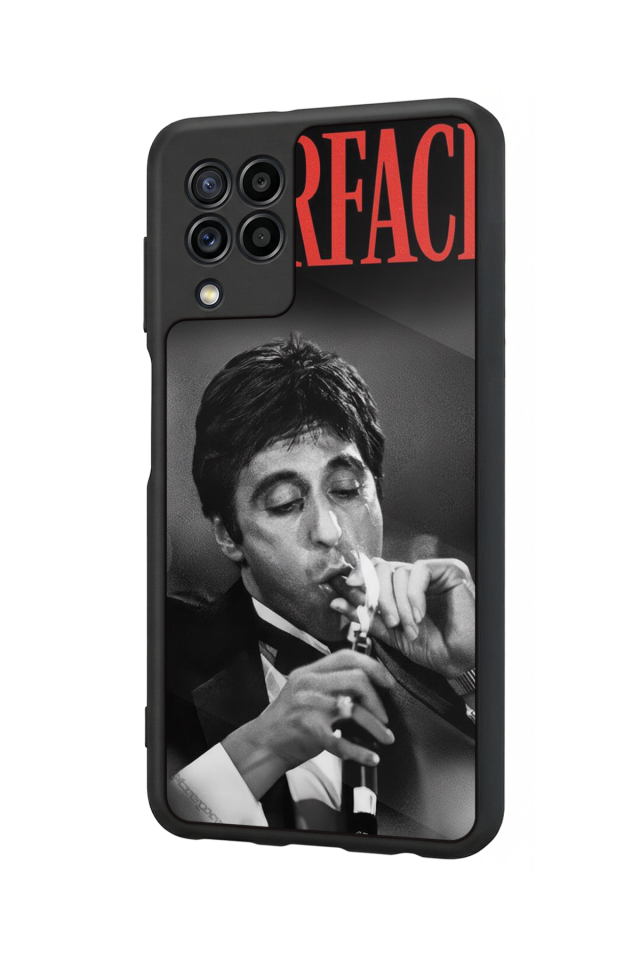 Samsung Galaxy M22 Uyumlu Scarface Tasarımlı Glossy Premium Kılıf