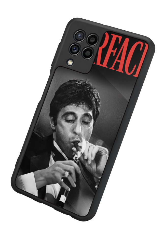 Samsung Galaxy M22 Uyumlu Scarface Tasarımlı Glossy Premium Kılıf