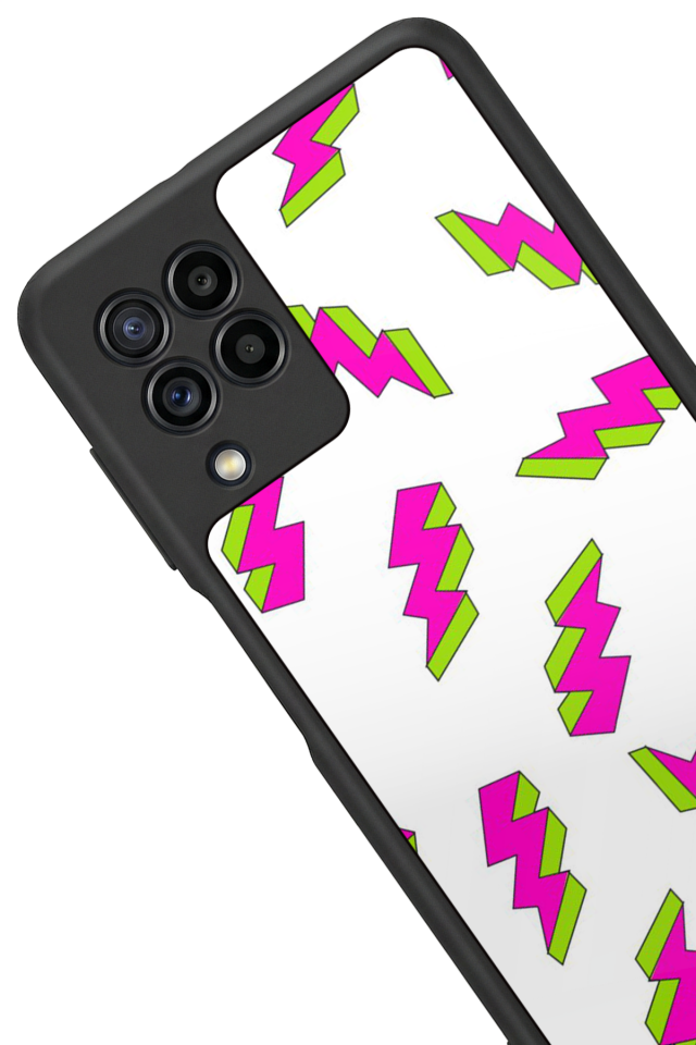 Samsung Galaxy M22 Uyumlu Simsek Tasarımlı Glossy Premium Kılıf