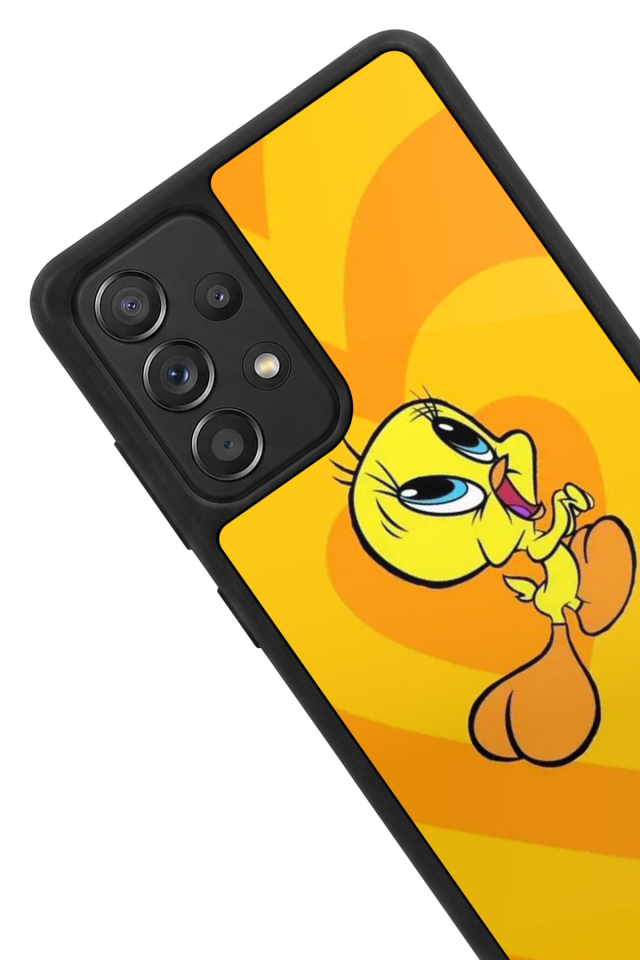Samsung Galaxy A72 Uyumlu Tweety Tasarımlı Glossy Premium Kılıf