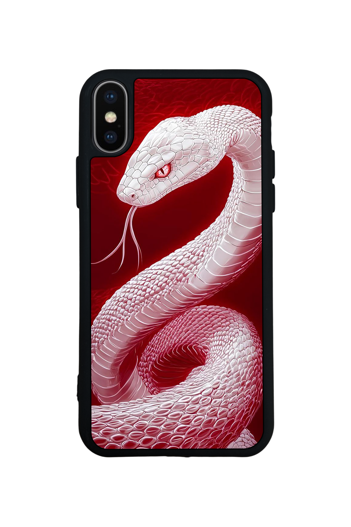 iPhone X/ XS Uyumlu Yılan Tasarımlı Glossy Premium Kılıf