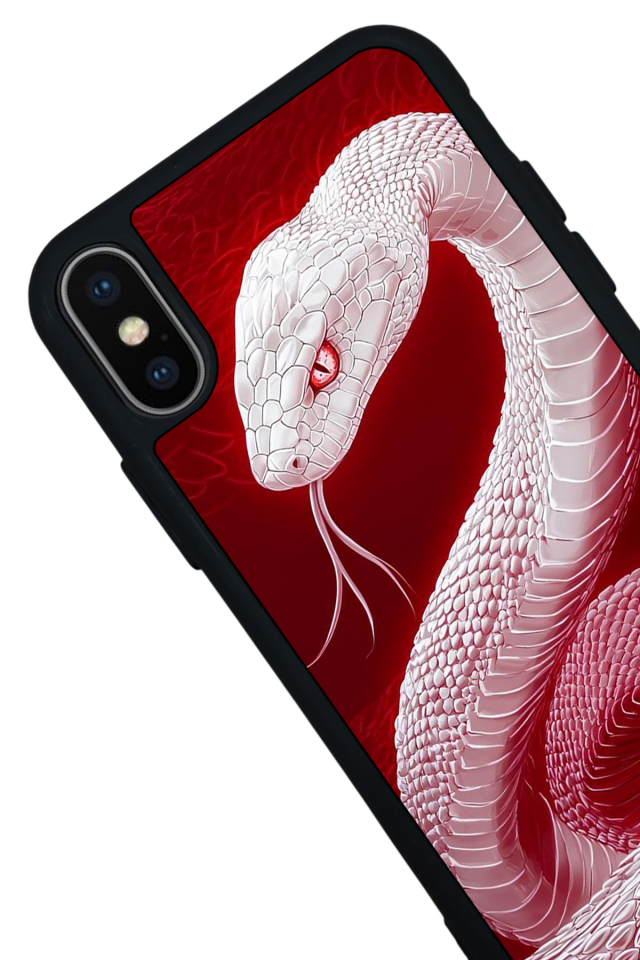 iPhone X/ XS Uyumlu Yılan Tasarımlı Glossy Premium Kılıf