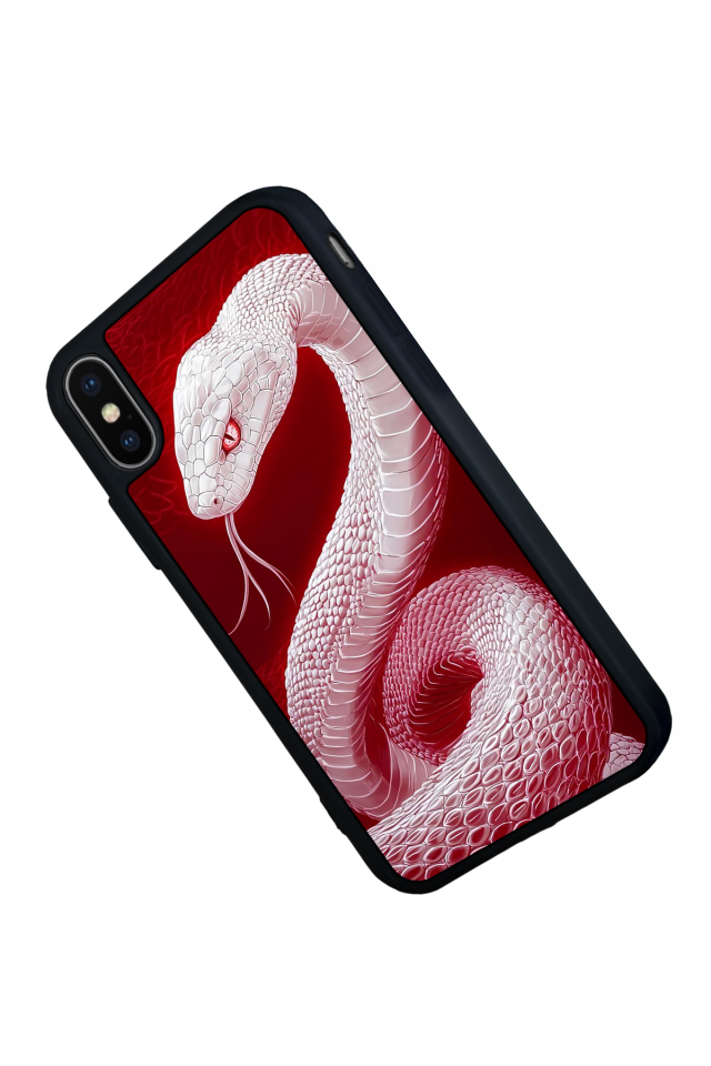 iPhone X/ XS Uyumlu Yılan Tasarımlı Glossy Premium Kılıf