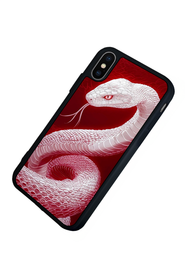 iPhone X/ XS Uyumlu Yılan Tasarımlı Glossy Premium Kılıf