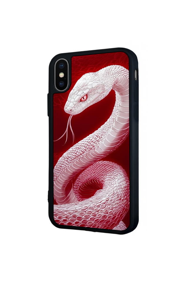 iPhone X/ XS Uyumlu Yılan Tasarımlı Glossy Premium Kılıf