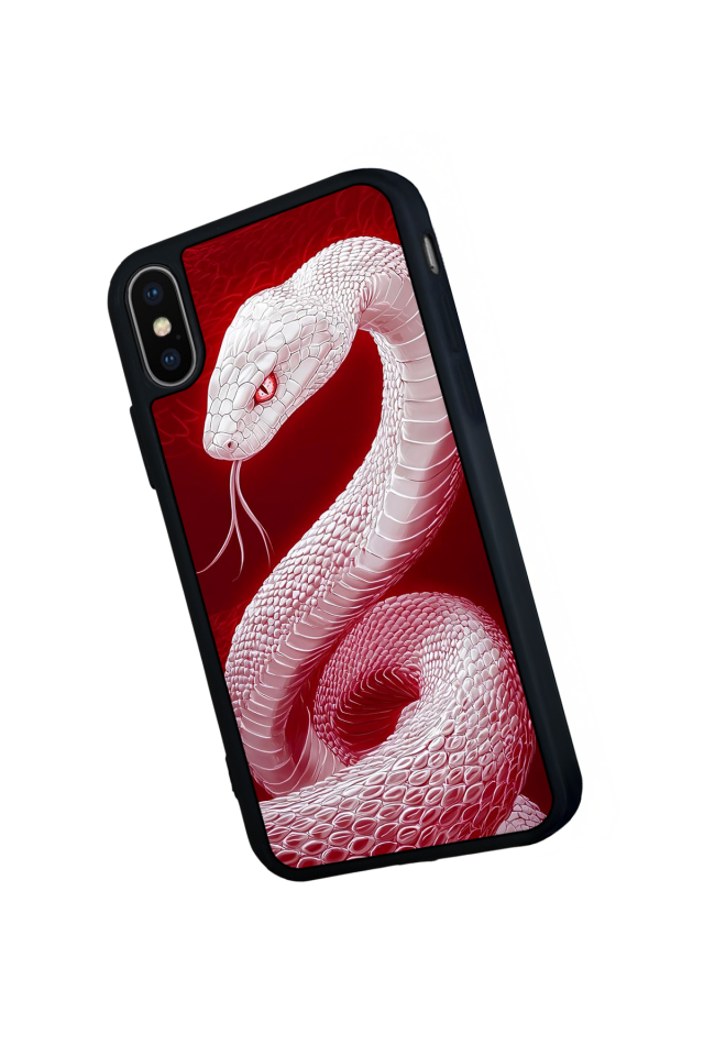 iPhone X/ XS Uyumlu Yılan Tasarımlı Glossy Premium Kılıf