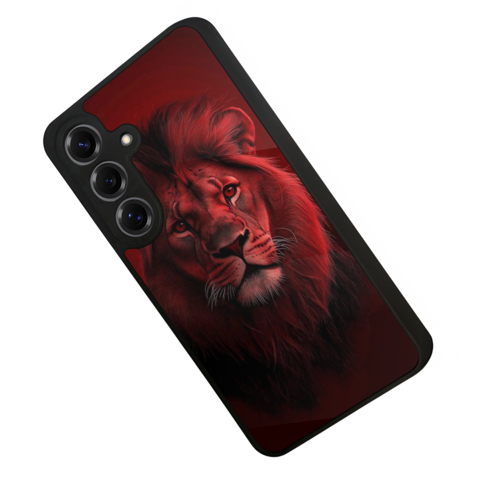 Samsung Galaxy S25 Uyumlu Aslan Tasarımlı Glossy Premium Kılıf