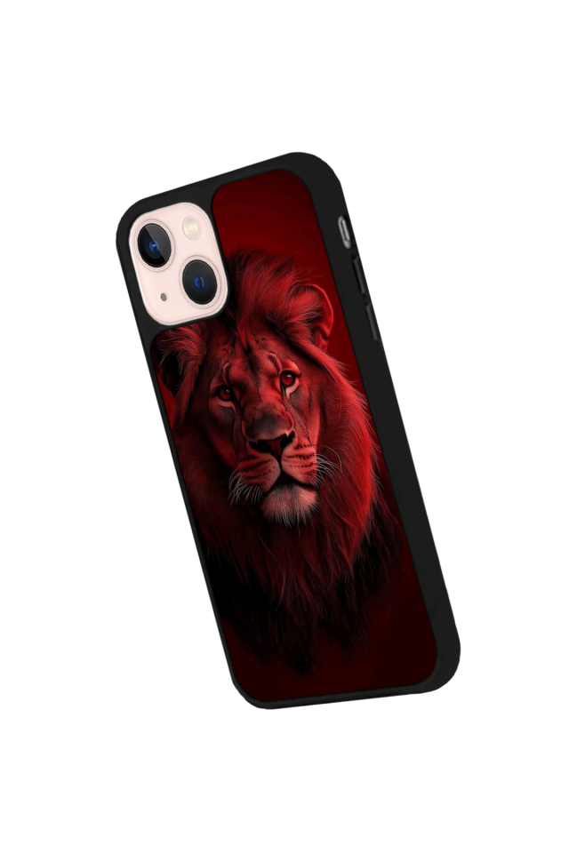 iPhone 13/14 Uyumlu Aslan Tasarımlı Glossy Premium Kılıf