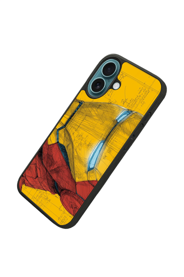 iPhone 16 Uyumlu  Iron Man ( Demir Adam ) Tasarımlı Glossy Premium Kılıf