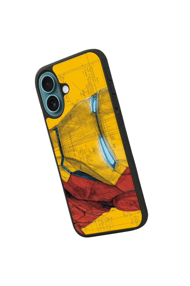 iPhone 16 Uyumlu  Iron Man ( Demir Adam ) Tasarımlı Glossy Premium Kılıf
