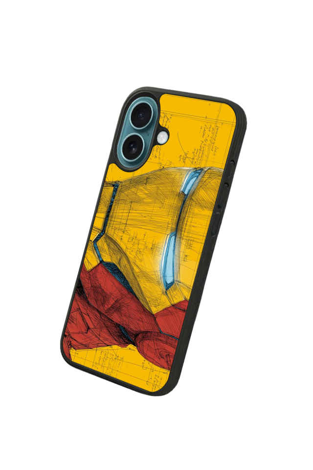 iPhone 16 Uyumlu  Iron Man ( Demir Adam ) Tasarımlı Glossy Premium Kılıf