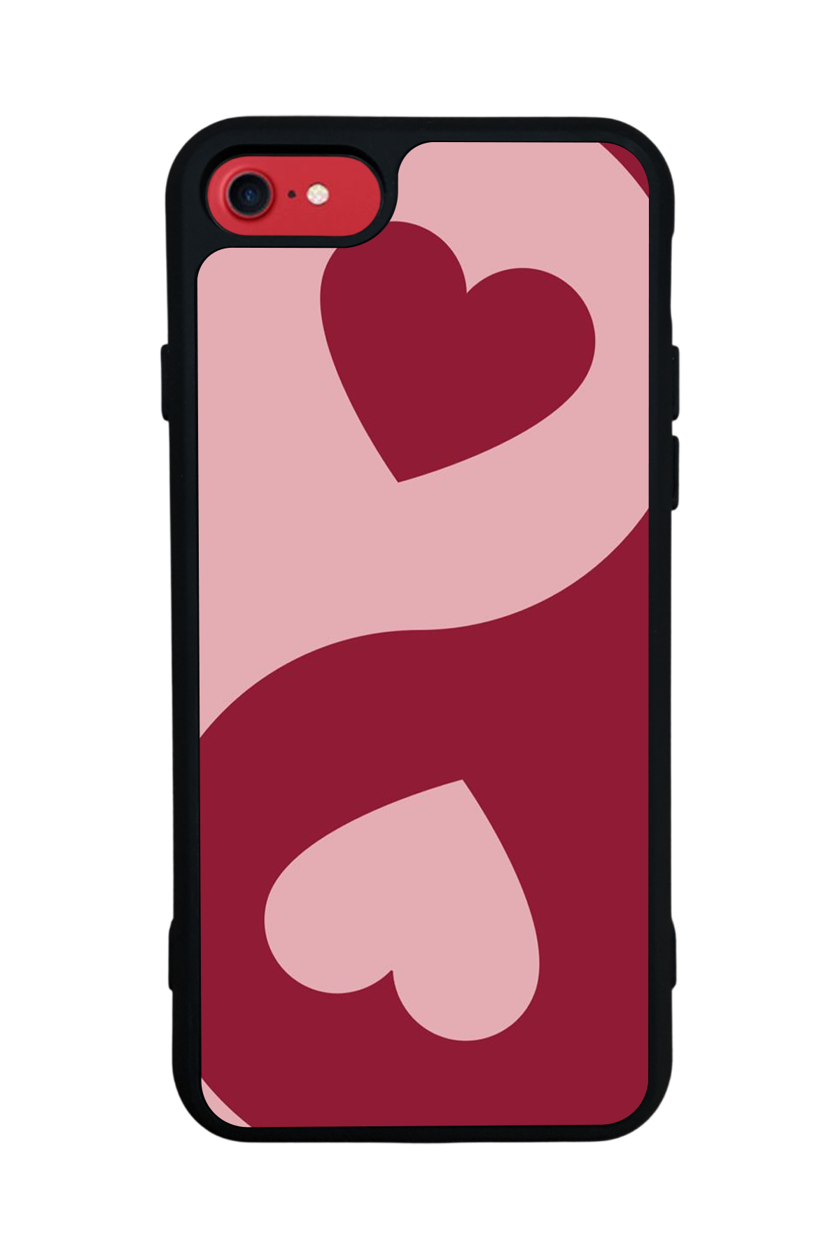 iPhone SE Uyumlu Kalp Love Tasarımlı Glossy Premium Kılıf