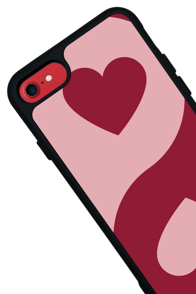 iPhone SE Uyumlu Kalp Love Tasarımlı Glossy Premium Kılıf