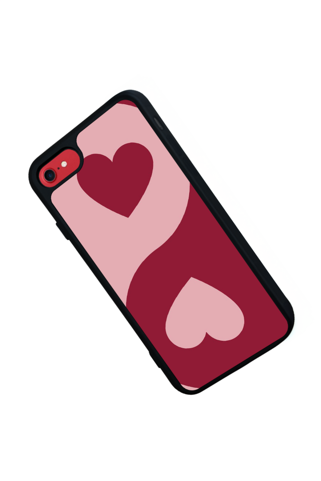 iPhone SE Uyumlu Kalp Love Tasarımlı Glossy Premium Kılıf