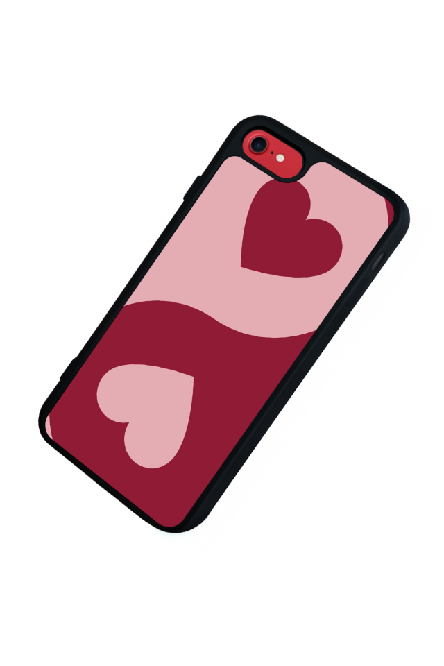 iPhone SE Uyumlu Kalp Love Tasarımlı Glossy Premium Kılıf